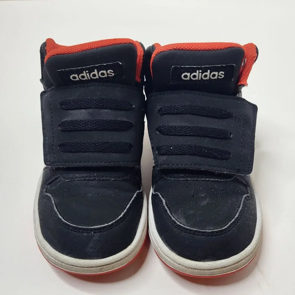 ADIDAS KIDS BLACK/WHITE HOOK & LOOP PBB 698007 SNEAKERS TODDLER SIZE 8K‎